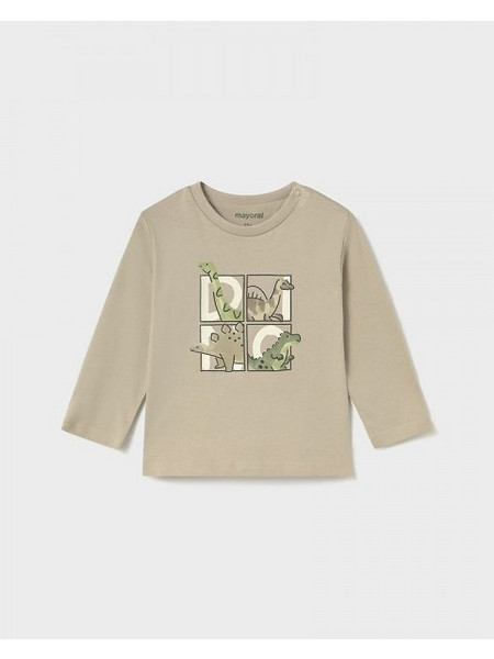 MAYORAL T-Shirt μακρ/κο δεινοσαυροι - 16-02006 - ΑΓΟΡΙ - καφε ανοιχτο
