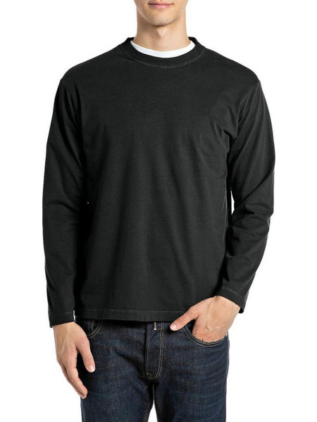 LOGO PRINT O NECK LONGSLEEVE REGULAR BLOUSE MEN REPLAY