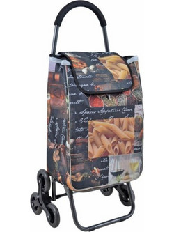 ΚΑΡΟΤΣΙ ΛΑΪΚΗΣ ΜΕΤΑΛΛΙΚΟ ΜΕ 2 ΤΡΙΠΛΕΣ ΡΟΔΕΣ PIZZA PASTA ΣΑΚΟ 44x33x99εκ.ANKOR