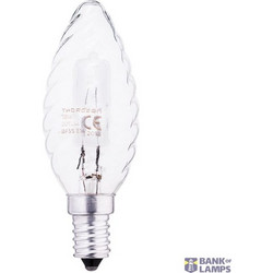 Halogen Lamp 18W E14 BF35 240V Candle Twisted Clear