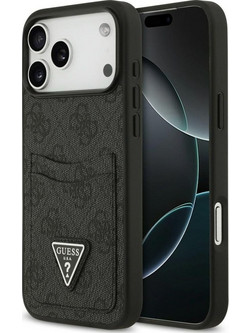 Guess 4G Double Card Triangle Back Cover Black (iPhone 18 Pro Max / 17 Pro Max)