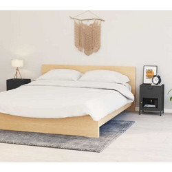 vidaXL Κομοδίνα 2 τεμ. Ανθρακί 40 x 30 x 54,5 εκ. από Ατσάλι / Γυαλί