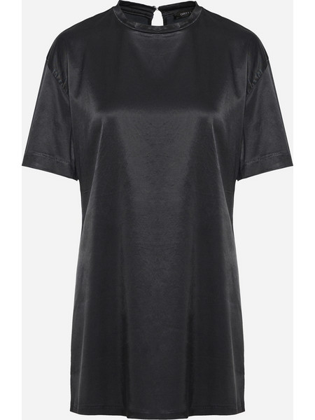 Dirty Laundry μαύρο σατινέ T-shirt φόρεμα