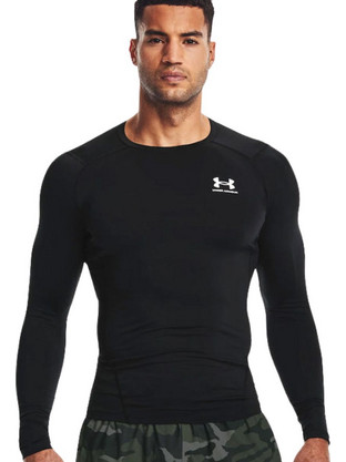 Under Armour HG Armour Comp LS Ανδρικό Αθλητικό T-Shirt Μαύρο 1361524-001