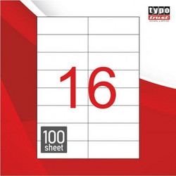 Typotrust 1600 Αυτοκόλλητες Ετικέτες Α4 Ορθογώνιες 105x37.125mm TL1611