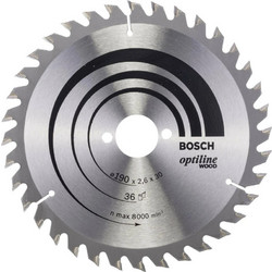 Bosch OP WO H Δίσκος Κοπής Ξύλου με 36 Δόντια 190mm 2608640616
