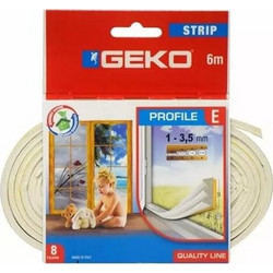 GEKO Αεροστόπ λάστιχο τύπου (Ε) για πόρτες & παράθυρα Geko Λευκό - GEKO(1000/4)