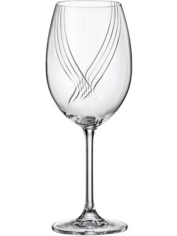 Crystal Bohemia Σετ Ποτήρια Κρασιού Κρύσταλλο Κολωνάτα Colibri Optic 450ml 6τμχ