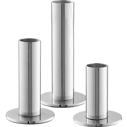 Κηροπήγια Candle Holders - Ανοξείδωτο Ατσάλι Ασημί Σετ Των 3 τμχ O5.5 x H6.5 / 9 / 11.5 cm HOUSE NORDIC