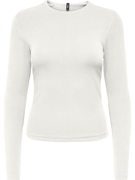 ONLY ONLRILEY L/S O-NECK TOP JRS 15386477-Cloud Dancer OffWhite