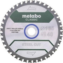 Metabo Δίσκος Κοπής Μετάλλου με 40 Δόντια 165mm 628273000