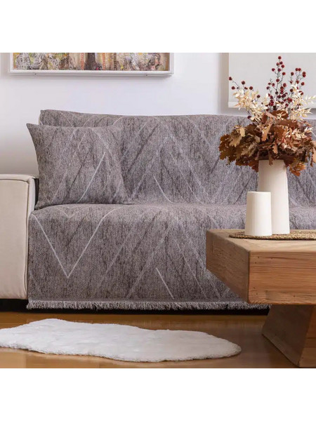 Ριχτάρι Σενίλ Πολυθρόνας Venti 180 x 180 cm 100% Πολυέστερ Καφέ BOREA