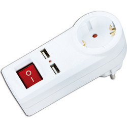 SP-01S-USB Adaptor με Διακόπτη και 2 Θύρες USB