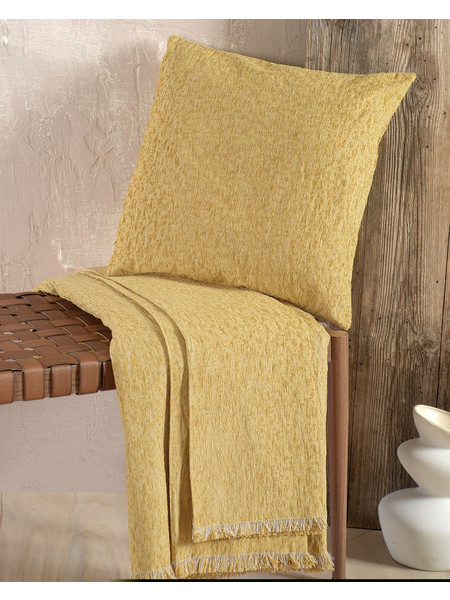 Ριχτάρι Πολυθρόνας Living Room Gozzi Mustard Jacquard Chenille Rythmos (160x180) 1Τεμ