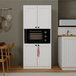 Multi Purpose Cabinet Lucas 1600-102 White Melamine Coated Particle Board 80x44.5x180 cm