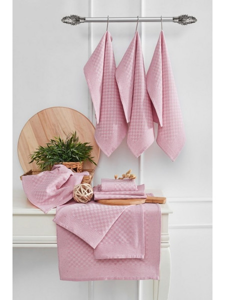 Kitchen Towel Set (10 Pieces) Lola Pink 40x60 cm
