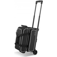 VEVOR Bowling Ball Bag, 2 Ball Double Roller Bowling Bag with Wheels, Featuring a Separate Compartment for Shoes (Up To US Size 16) & Oversized Accessory Pocket, Retractable Handle Extends to 1050 mm