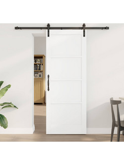 vidaXL Πόρτα Εσωτερική Συρόμενη Ξύλινη Λευκή 78x202cm 3449883