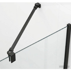 vidaXL Μπάρα Στήριξης Ντουζιέρας 47,5 cm για γυαλί 68/ mm Μαύρο