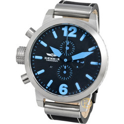 Haemmer Black Poseidon With Black Leather Strap HC-12