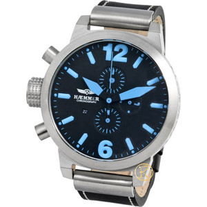 Haemmer Black Poseidon With Black Leather Strap HC-12 Haemmer Black Poseidon With Black Leather Strap HC-12