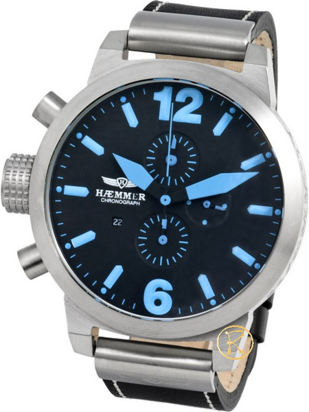 Haemmer Black Poseidon With Black Leather Strap HC-12