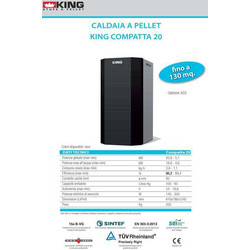 King Compatte 20 21kW Ατομικός Λέβητας Pellet με Καυστήρα 18056kcal/h