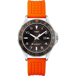 Timex Ανδρικό Ρολόι με Πορτοκαλί Καουτσούκ Λουράκι T2P031