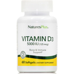 Nature's Plus D3 5000iu 60 Μαλακές Κάψουλες