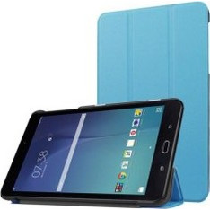 Samsung Galaxy Tab E 8.0 SM-T377 - Με λειτουργία sleep /wake-Δερμάτινη Θήκη Ultra Thin με πίσω κάλυμμα σιλικόνης-Γαλάζιο (OEM)