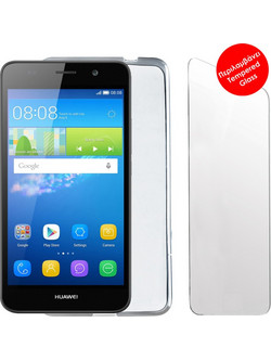 VOLTE-TEL COMBO HUAWEI Y6/HONOR 4A 5.0" TEMPERED 0.30 + ΘΗΚΗ SLIMCOLOR WHITE VOLTE-TEL