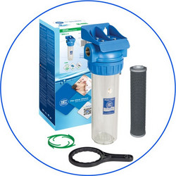 Aqua Filter 10" Μονό Φίλτρο Νερού Κάτω Πάγκου με Ανταλλακτικό FCCBL-S