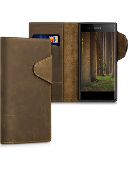 Kalibri Δερμάτινη Suede Θήκη - Πορτοφόλι Sony Xperia XA1 Plus - Brown (43143.05)
