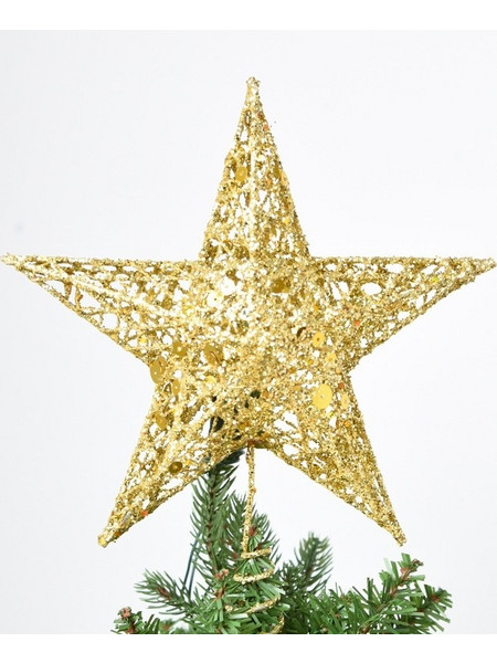 Glitter Iron Star Christmas Tree Top Decoration Ornament, Size: 25cm x 20cm, Random Color Delivery (OEM)