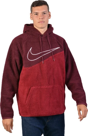 Nike sportswear swoosh sherpa best sale pullover hoodi