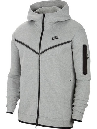 Nike Sportswear Tech Fleece Ανδρική Ζακέτα Φούτερ με Κουκούλα και Φερμουάρ Γκρι CU4489-063
