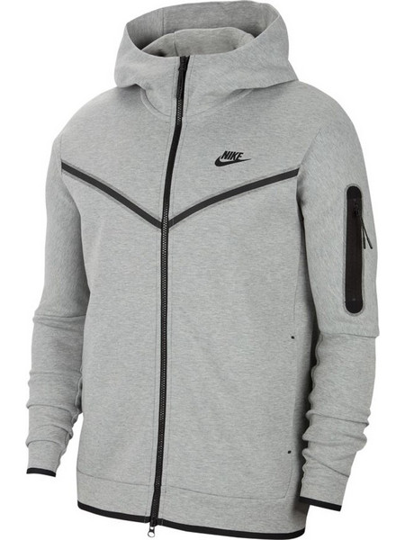 Nike Sportswear Tech Fleece Ανδρική Ζακέτα Φούτερ με Κουκούλα και Φερμουάρ Γκρι CU4489-063
