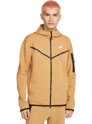 Nike Sportswear Tech Fleece Ανδρική Ζακέτα Fleece με Κουκούλα και Φερμουάρ Μπεζ CU4489-722
