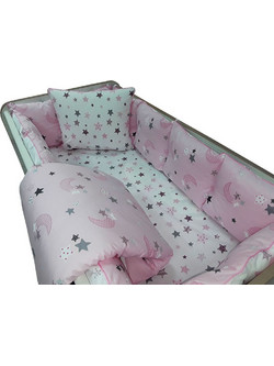 Beboulino Moon Stars Σετ Κούνιας 60x120cm Pink 5τμχ
