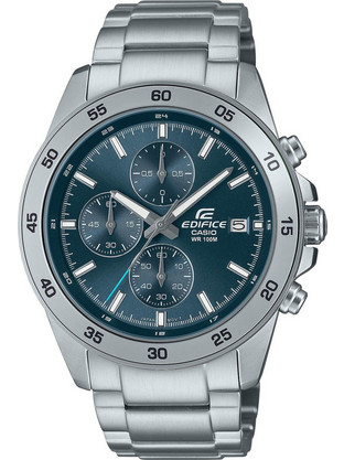 Casio Edifice Ανδρικό Ρολόι Χρονογράφος με Ασημί Μεταλλικό Μπρασελέ EFR-526D-2AVUEF