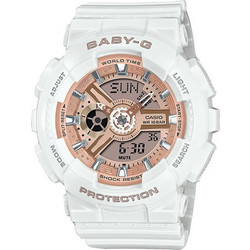Casio Ανδρικό Ρολόι Χρονογράφος με Λευκό Καουτσούκ Λουράκι BA-110X-7A1ER