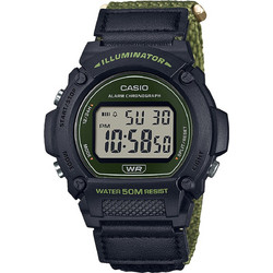 Casio Standard Ψηφιακό Ανδρικό Ρολόι Χρονογράφος με Λαδί Υφασμάτινο Λουράκι W-219HB-3AVEF