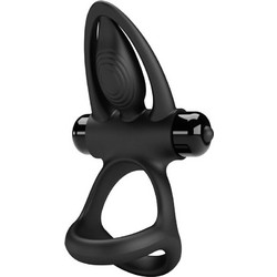 Pretty Love Silicone Vibrating Ring Ελαστικό Δαχτυλίδι Πέους Σιλικόνης με Δόνηση Μαύρο