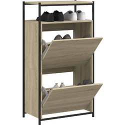 vidaXL Παπουτσοθήκη Ξύλινη Sonoma Μ60xΠ34xΥ112cm 840030
