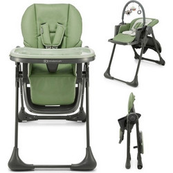 Kinderkraft Tummie Αναδιπλούμενο Καρεκλάκι Φαγητού με Ρόδες Πράσινο