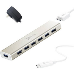 J5create JCH377-N USB Hub 3.0 USB-C με 7 Θύρες USB-A & Εξωτερική Παροχή Ρεύματος