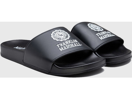 Franklin & Marshall Ανδρικές Παντόφλες Καλοκαιρινές Κολυμβητηρίου Μαύρες FTUA0011S-0003