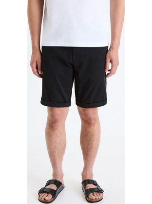 Celio Casual Ανδρική Βερμούδα Chino Μαύρη 1765773