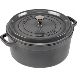 Staub Cocotte Γάστρα Χυτοσίδηρου Στρογγυλή Graphite Grey 26cm