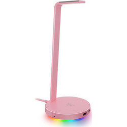 Razer Base Station Chroma v2 Quartz Επιτραπέζια Βάση Ακουστικών Gaming με RGB Θύρα USB & Κάρτα Ήχου Pink